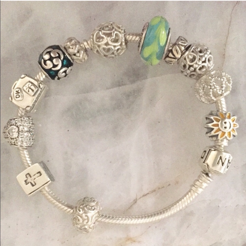 Pandora Teal + Silver Celtic CHARM ONLY